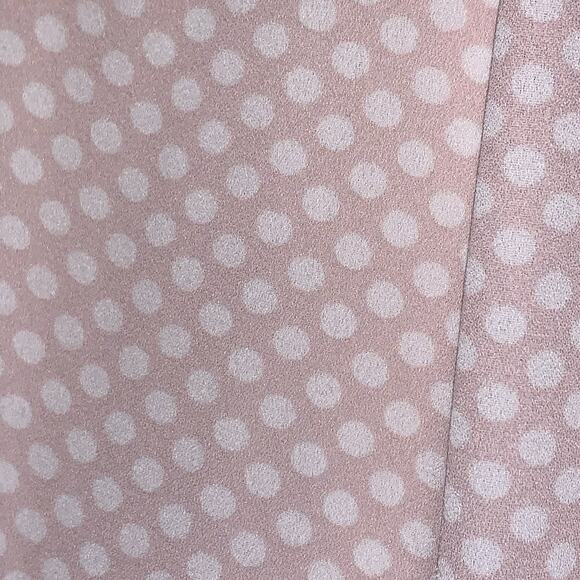 Express Pastel Pink Polka Dot Choker Tea Length Fit & Flare Keyhole Cutout Sz 12 - Picture 9 of 16